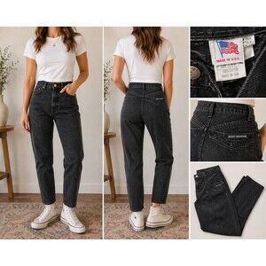 Vintage Rocky Mountain Bareback Jeans 28 Faded Black High Rise Mom USA